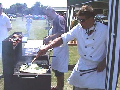 Eddie Hatcher does battle with the fried onions!